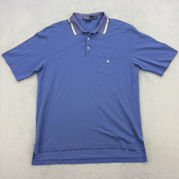 Polo Ralph Lauren Other - Vintage Polo Ralph Lauren Polo Mens Medium Blue Golf Fit Pony Striped Collar